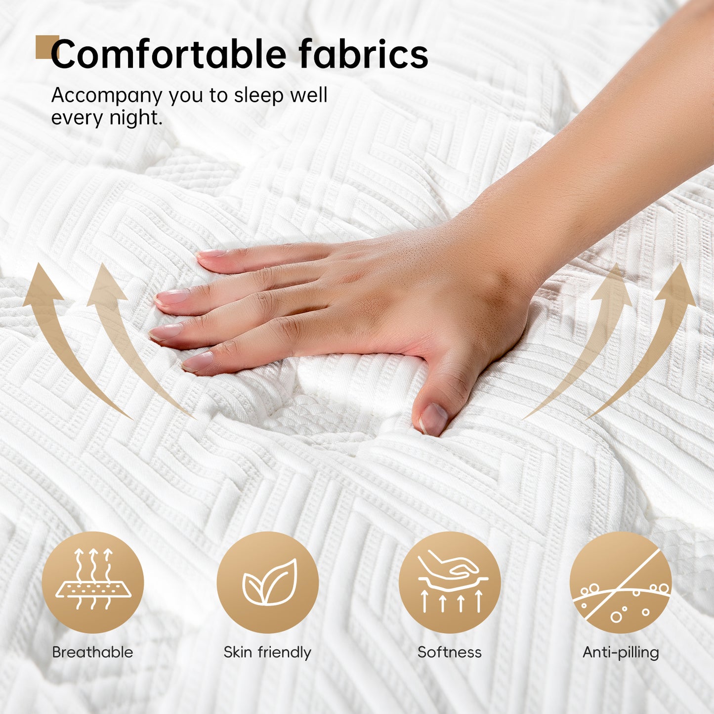 COOLMI 12 Inch Hybrid Mattresses in a Box with Comfort Foam and Pocket Coils